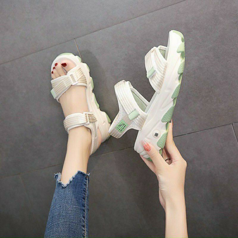 Sandal Nữ 2 Quai Dán Đế Màu