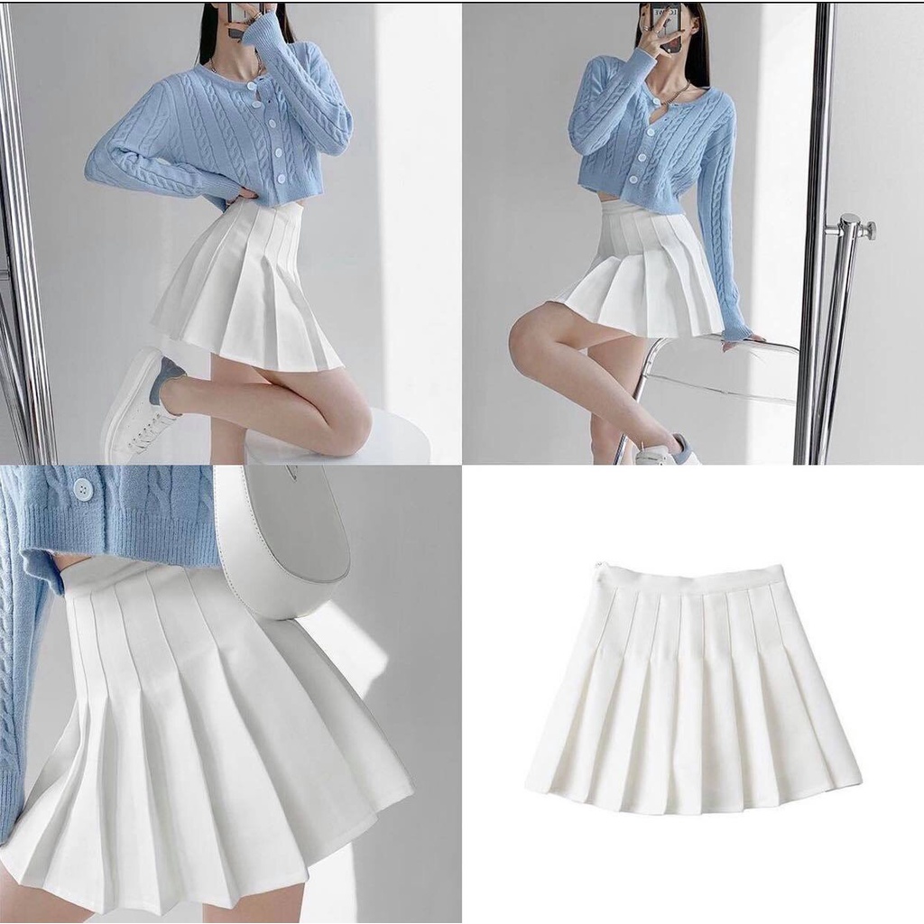 Chân Váy Xếp Ly Chân Váy Tennis Xếp Ly Ngắn Cạp Cao Có Quần Trong Chất Tuyết Mưa Dày Dặn | BigBuy360 - bigbuy360.vn