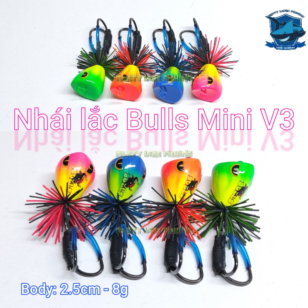 Nhái lắc Bulls Mini V3 - Mồi câu cá lóc