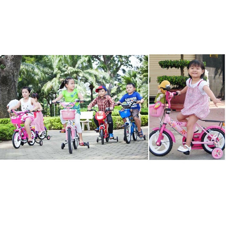 Xe đạp trẻ em nhựa Chợ Lớn chính hãng- 14 inch - M1397-X2B  Số 73 - Hot Boy Xanh