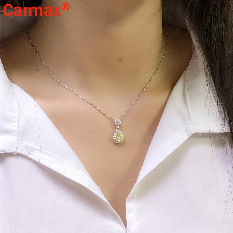 Vòng cổ Mặt Hình Giọt Nước In Họa Tiết Moissanite Sang Trọng Cho Nữ