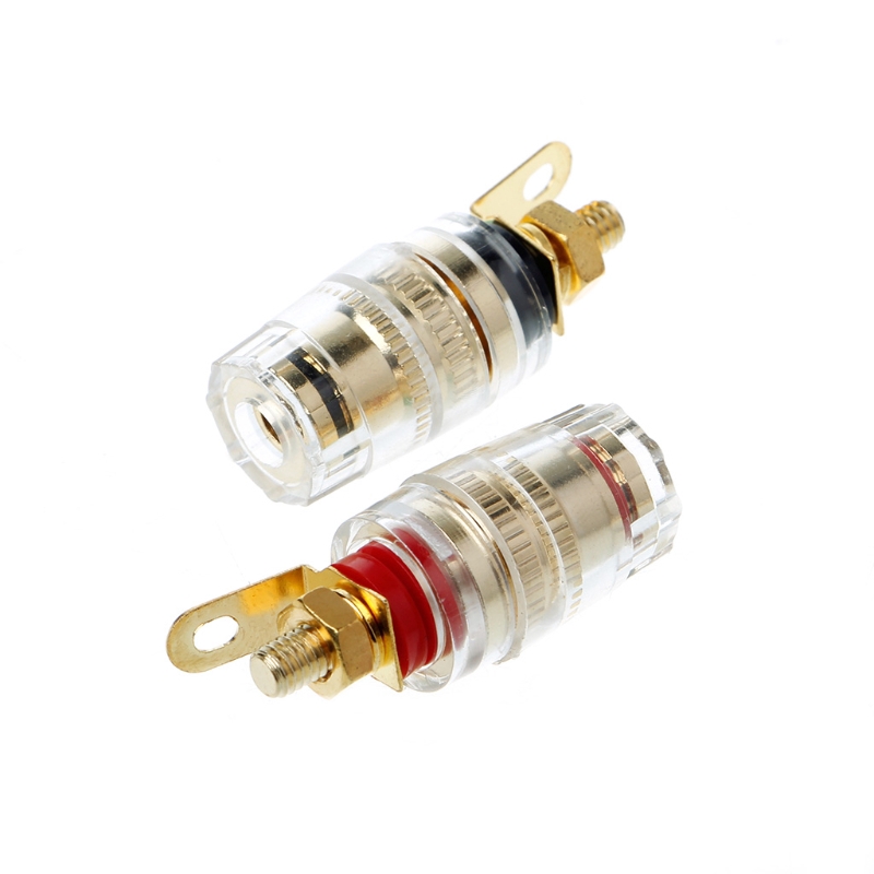 Đầu kẹp loa 4mm chuyên dụng có màu đen và đỏ tiện lợi