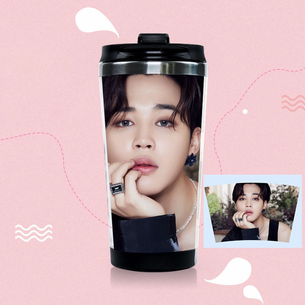 Bình nước hai lớp cách nhiệt in hình thành viên nhóm nhạc BTS