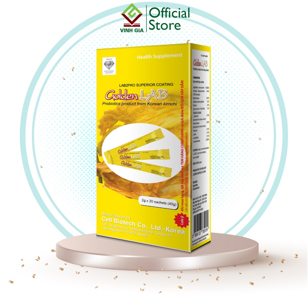 Men vi sinh Golden Lab - Nhập khẩu từ Hàn Quốc hộp 20 gói - Vinh Gia