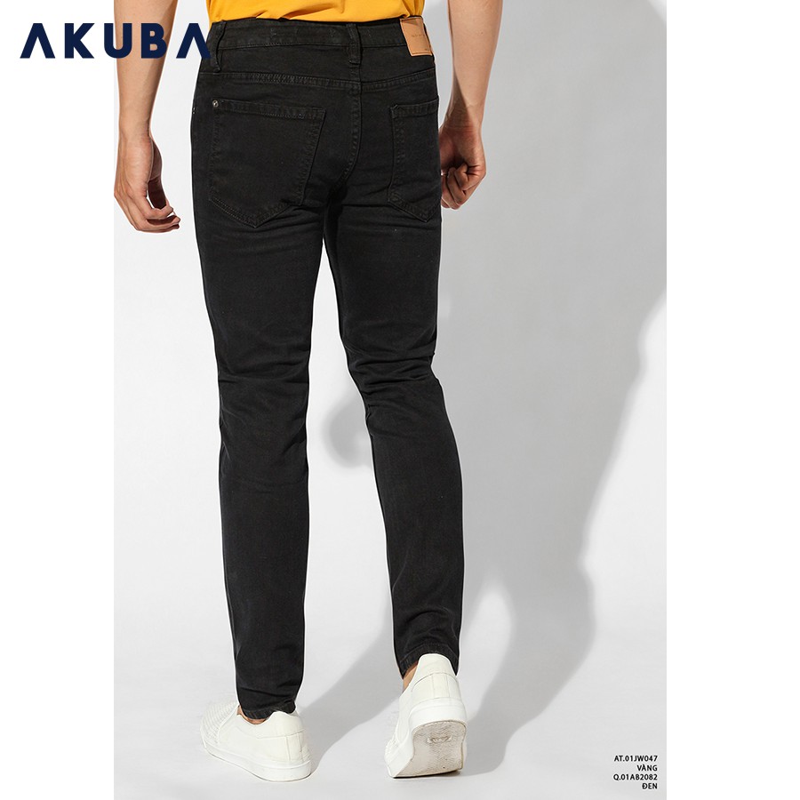 Quần Jean Nam Đen Trơn Co Dãn Form slimfit AKUBA | 01AB2082