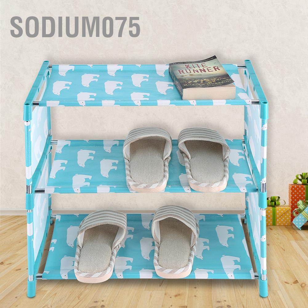 Hàng Hot 3 tầng Vải không dệt Giá để giày đứng Tự làm Giày cất giữ Kệ Nhà tổ chức Hàng giao ngaySodium075