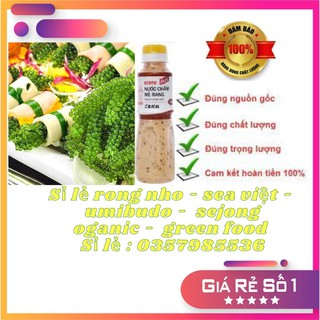 Các loại rong nho nước sốt mè: umibudo, sejong, sea việt, oganic, sejong