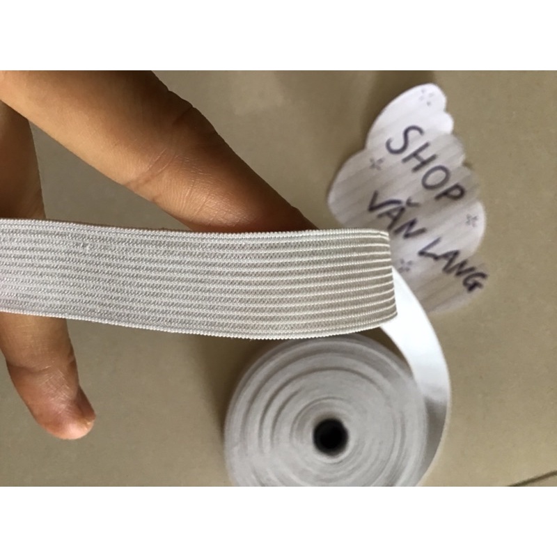 Dây chun màu trắng bản 2 cm - Giá bán theo mét