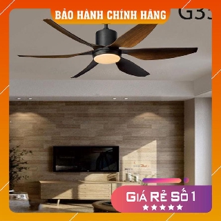 Quạt trần - Quạt trần đèn 6 số có đảo chiều DC- Quạt trần trang trí- Quạt đèn trang trí phòng khách 6 cánh