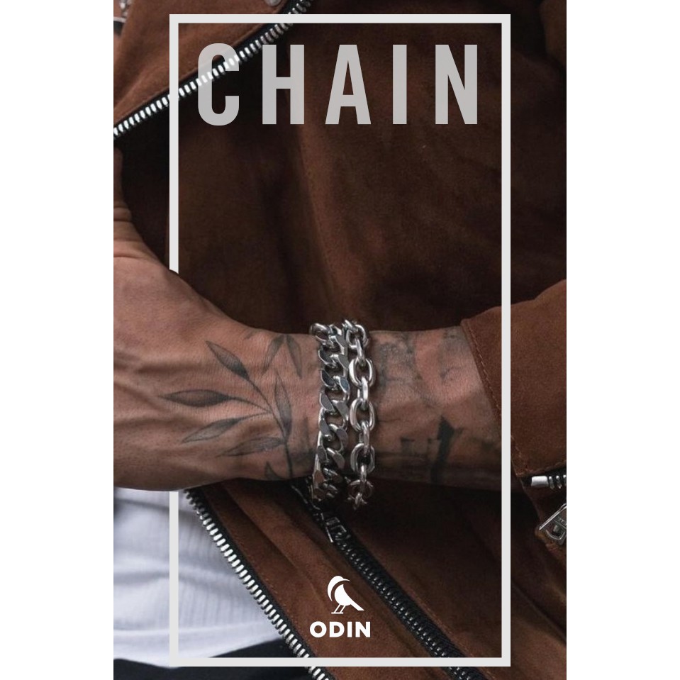 Vòng Chain Cuban Titanium 12mm - Thép Titan KHÔNG GỈ