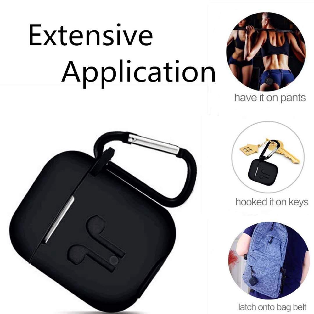 Hộp silicone đựng bảo vệ tai nghe thể thao kèm dây đeo chống thất lạc