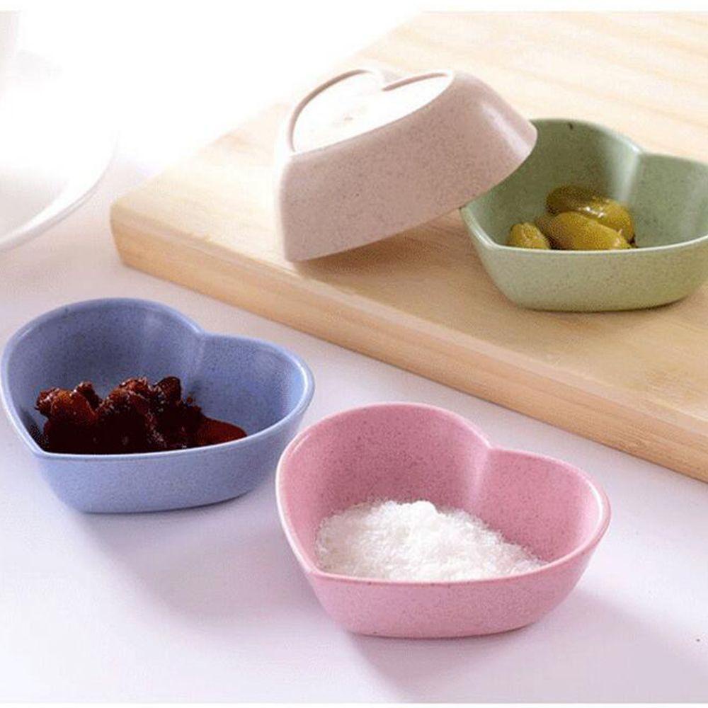 Đĩa Đựng Nước Chấm Bằng Chất Liệu Rơm Lúa Mì Hình Trái Tim Dễ Thương Siêu Bền Tiện Dụng