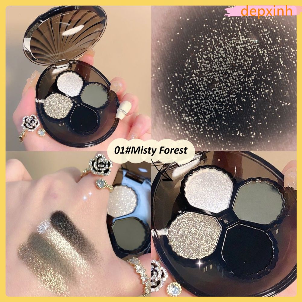 Chứng Khoán sẵn sàng HUDAMOJI 4 màu bóng mắt tấm màu Đen xám bạc tone Châu Âu và Mỹ Phong Cách Punk Niche mắt di động bóng tấm COD