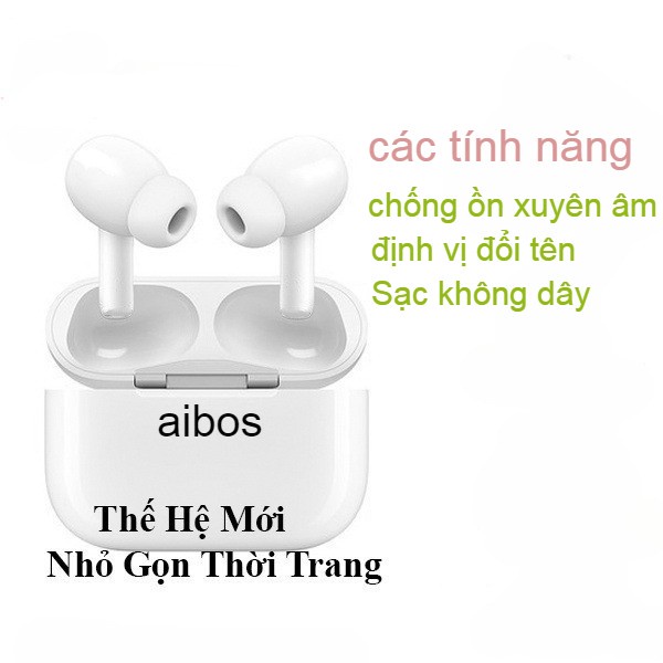 Tai nghe Bluetooth Tai nghe không dây aibos pro đời mới Âm thanh hay- Cảm ứng Chống nước chống ồn- định vị cao cấp