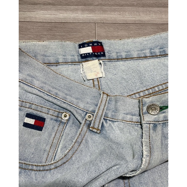 Quần Short Jeans Nam hiệu Tommy hilfiger vintage màu jeans bạc size 32