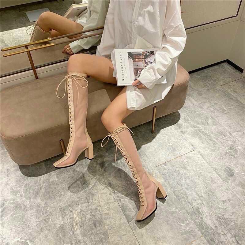 FREESHIP BỐT ĐÙI NỮ PHỐI LƯỚI BUỘC DÂY CAO CẤP FULLBOX MS1582 | BigBuy360 - bigbuy360.vn