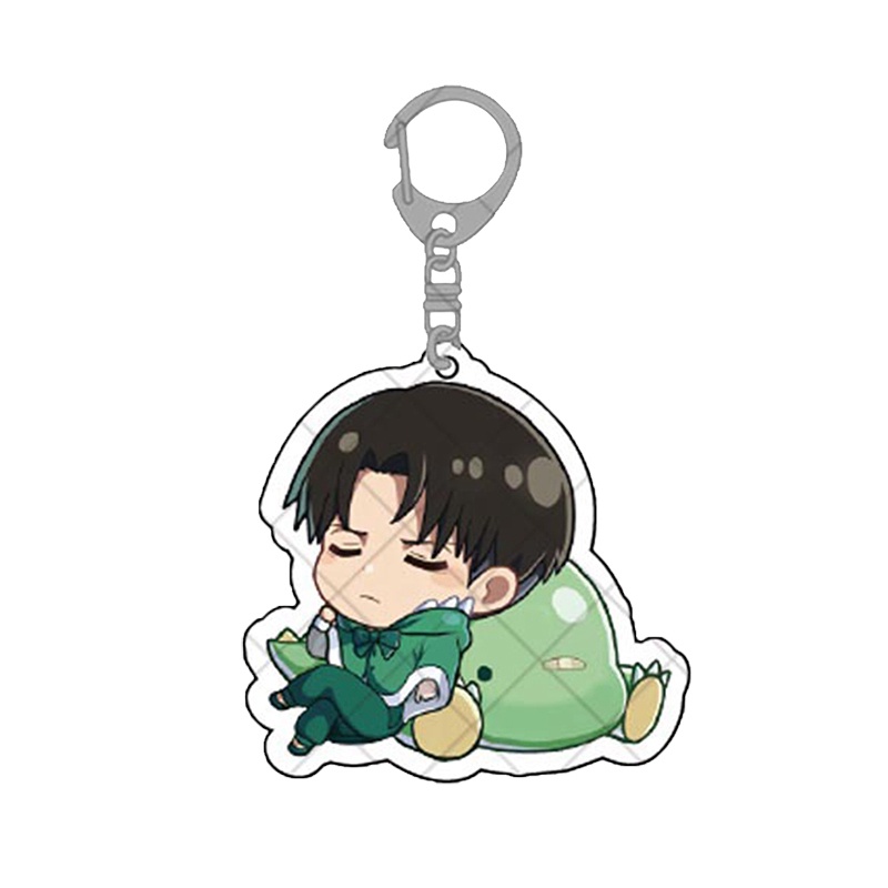 Móc Khóa Hai Mặt Bằng Acrylic Họa Tiết Hoạt Hình Attack on Titan Levi Ackerman Eren Jaeger