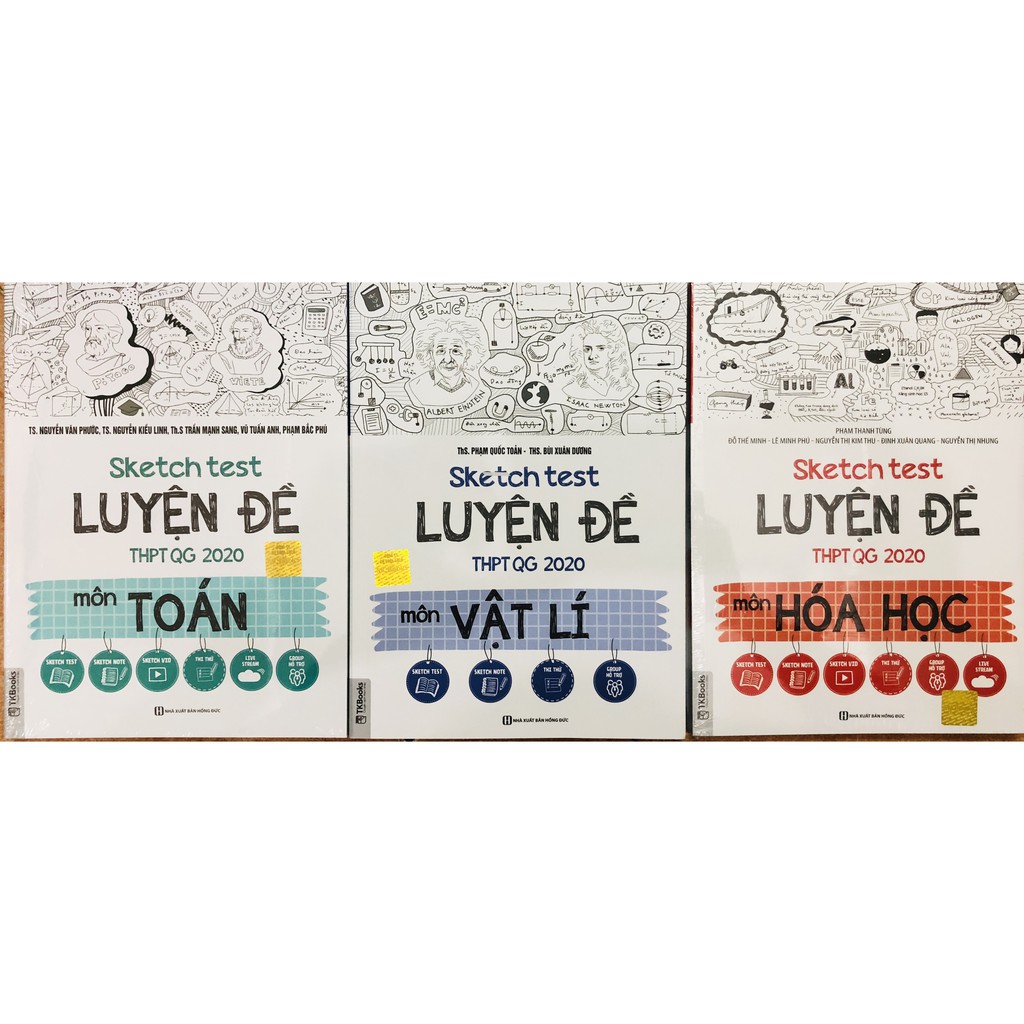 Sách - Combo Sketch Test Luyện Đề THPTQG 2020 Môn Toán + Vật Lí + Hóa Học