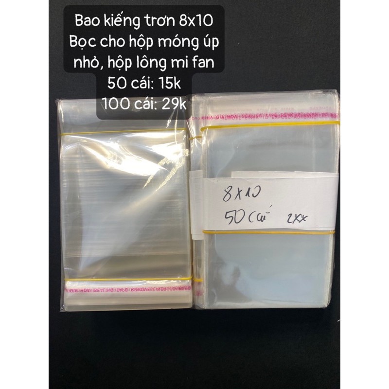 Bao kiếng/ Túi nilon (nylon) trơn bọc hàng Nail và lông mi nối, hộp móng úp