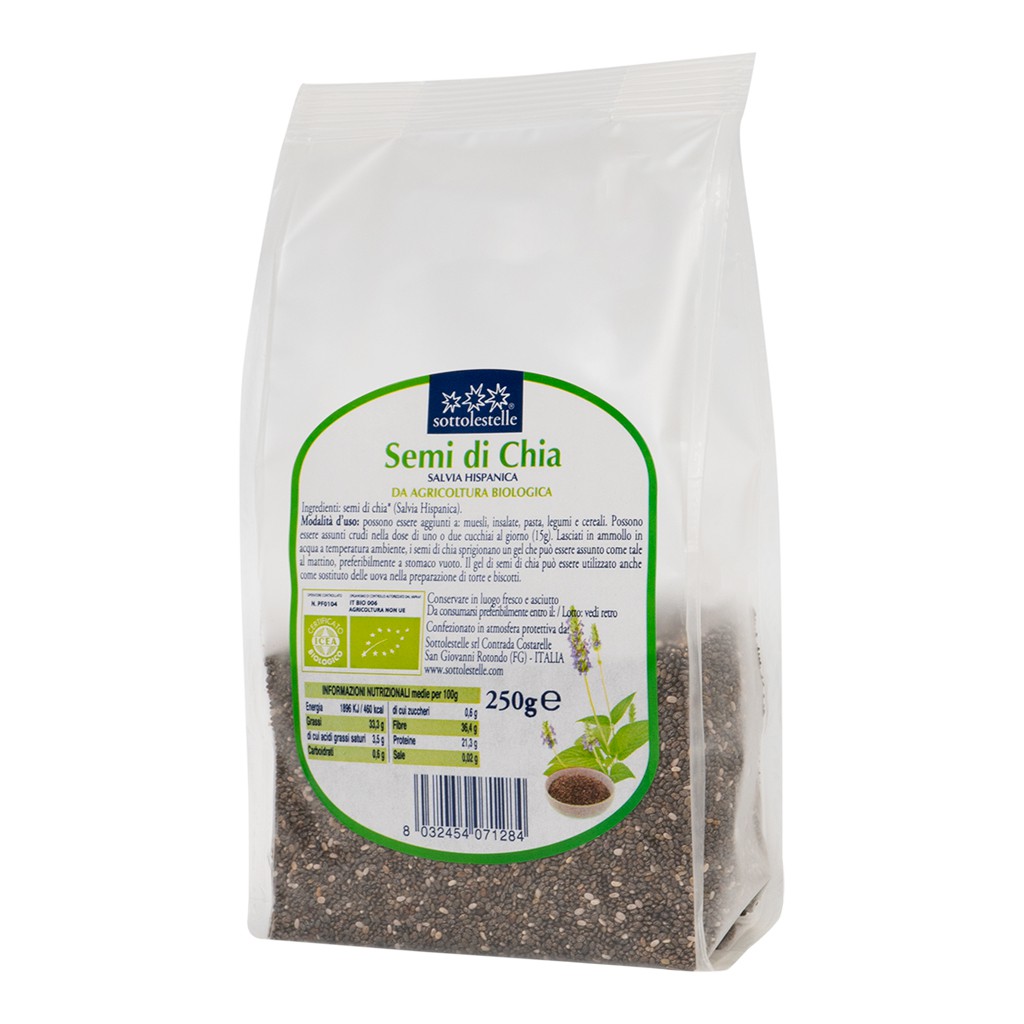 Hạt Chia hữu cơ 250g Sottolestelle Organic Chia Seeds