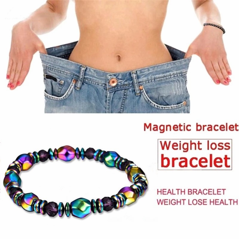 1 Vòng Tay Đá Hematite Màu Đen Từ Tính Chăm Sóc Sức Khỏe