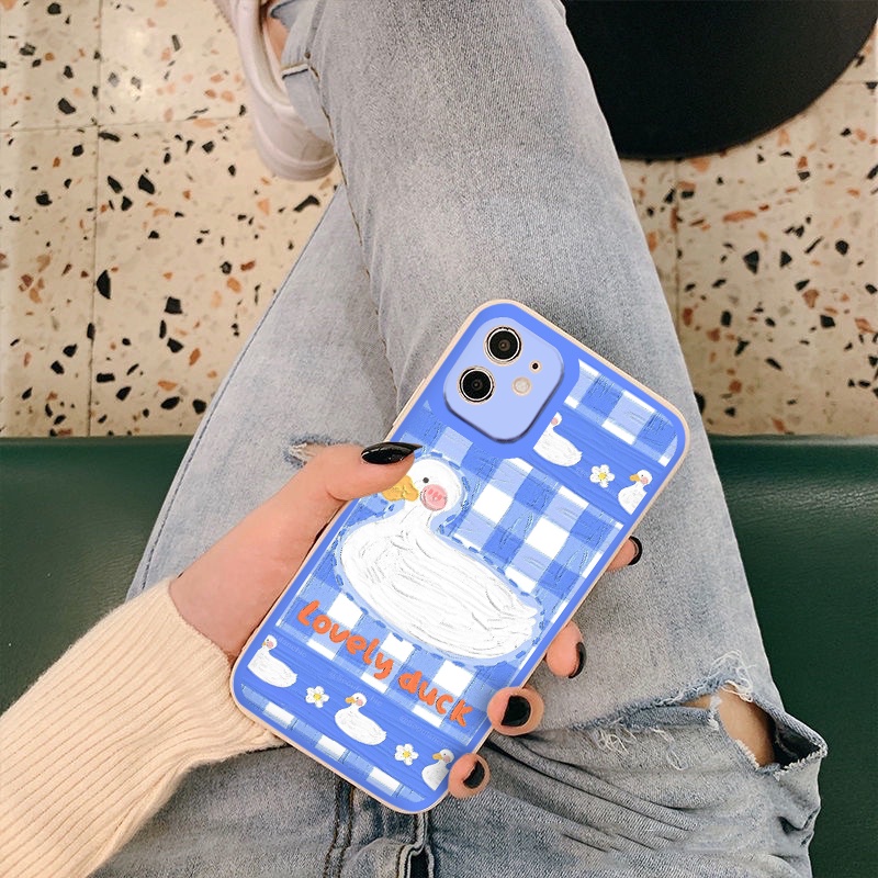 Ốp Iphone ⚡𝐅𝐑𝐄𝐄 𝐒𝐇𝐈𝐏⚡️ Ốp LƯNG IPHONE LOVELY DUCK vuông cạnh 6s/6plus/7/7plus/xsmax/11/11promax/12/13pro/promax