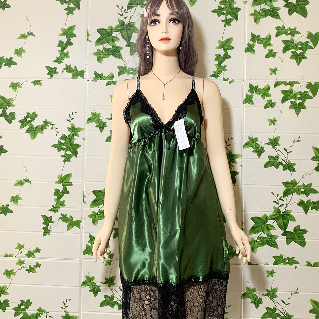 Đầm ngủ bigsize sexy ️dáng ôm nhiều màu, chất phi lụa phối ren ở tà mềm mịn, quyến rủ, D2 | BigBuy360 - bigbuy360.vn