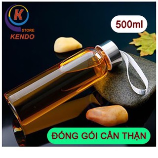 [Giá Sập Sàn] Thanh Lý Chai Nước Thủy Tinh Có Dây Xách 500ml- KenDo Store