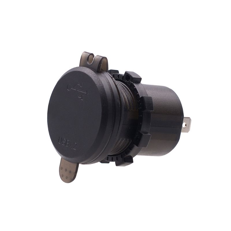 Tẩu Sạc Điện Thoại Hai Cổng Usb 12v 24v 2.1a Có Đèn Led Cho Xe Hơi / Xe Tải / Tàu Thuyền / Xe Máy / Tàu Thuyền