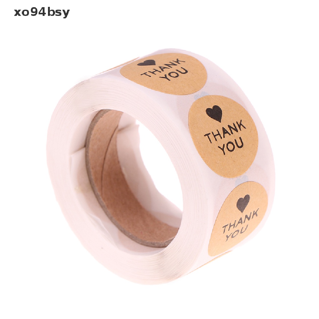 Cuộn 500 nhãn dán in chữ Thank You trang trí đồ thủ công tiện dụng DIY
