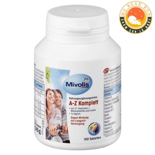 Vitamin tổng hợp Mivolis A Z Komplett cho người dưới 50 tuổi, lọ 100 viên của Đức