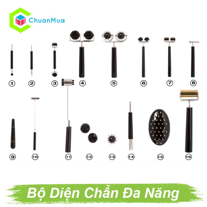 Bộ Dụng Cụ Diện Chẩn Đa Năng - 16 Món (Diện Chẩn Căn Bản, VinaMassage)