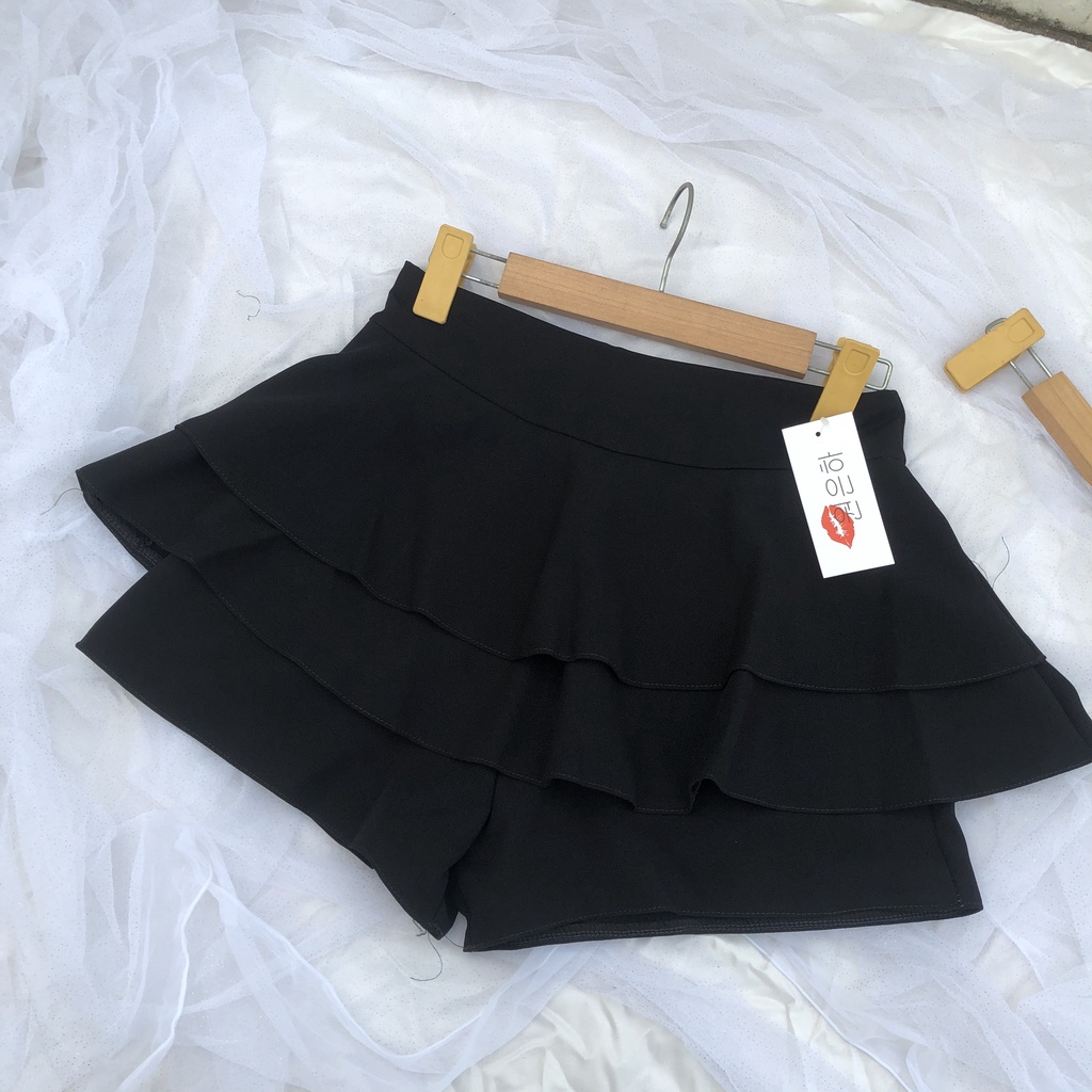 Chân váy ngắn NHẬT LINH chân váy dáng xòe 3 tầng trơn basic có lót quần - CV161