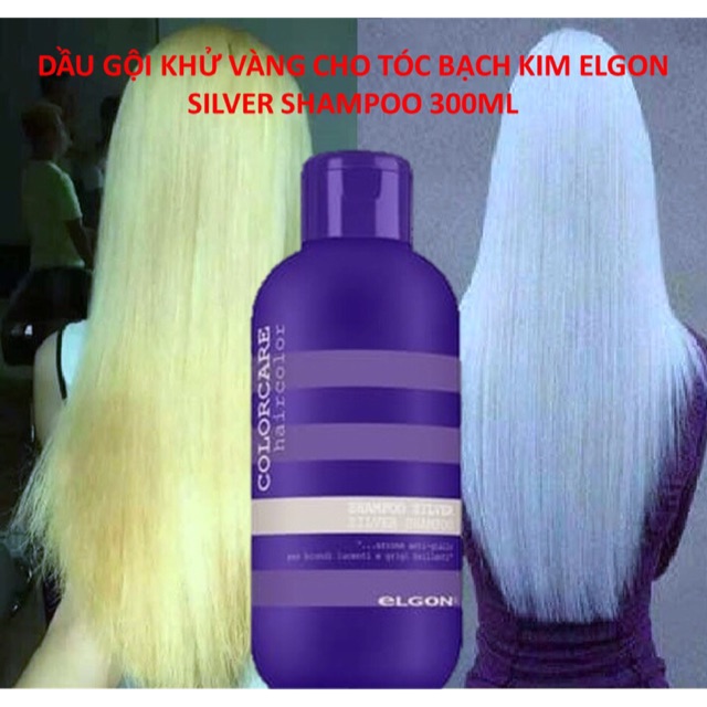 DẦU GỘI KHỬ VÀNG ELGON SILVER CHO TÓC BẠCH KIM 300ml + TẶNG 2 GÓI DẦU GỘI LẺ 10ML*2