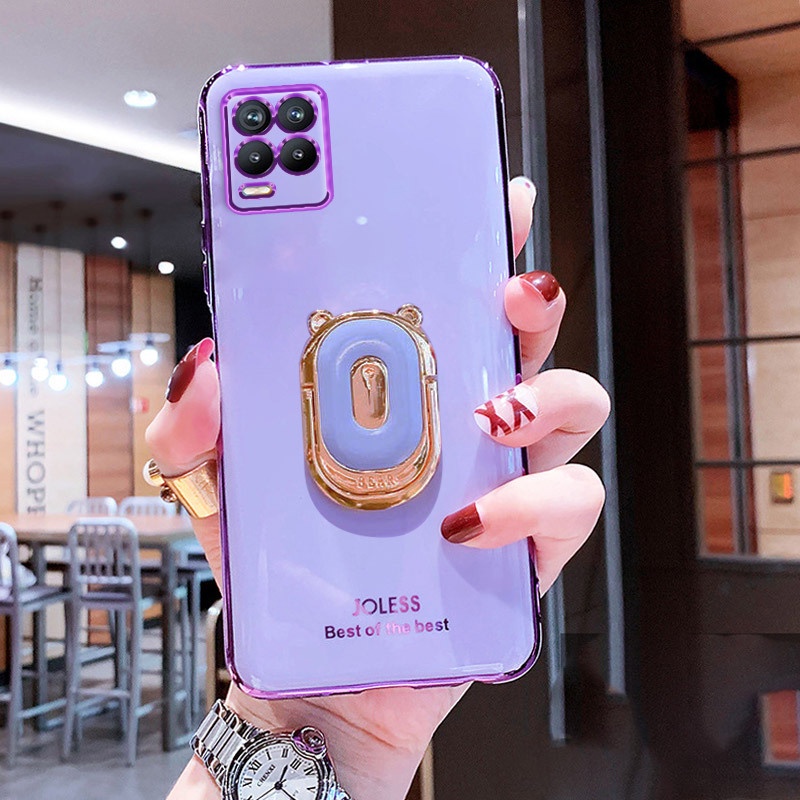 Ốp điện thoại màu kẹo ngọt có giá đỡ nữ tính dành cho OPPO REALME 8 5G V13 Q3 Q3I 5G REALME 8 PRO