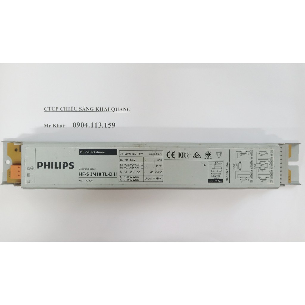 (SALE) Chấn lưu Ballast Philips HF-S 3/418 TLD-II