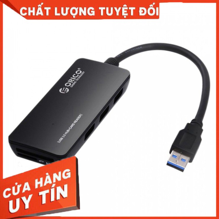 Bộ Chia HUB USB 2.0 Orico H3TS-U2 3 Cổng (Tích Hợp Đầu Đọc Thẻ Nhớ TF/SD) - Hàng Chính Hãng bảo hành 12 tháng