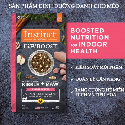 Combo 5 gói (80g) thức ăn dành cho mèo trong nhà Instinct Raw Boost for Indoor Health