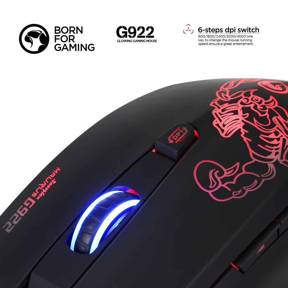 [Mã 267ELSALE hoàn 7% đơn 300K] Chuột game 6D cao cấp Marvo G922 Scorpion Led đa màu-DPI 4000