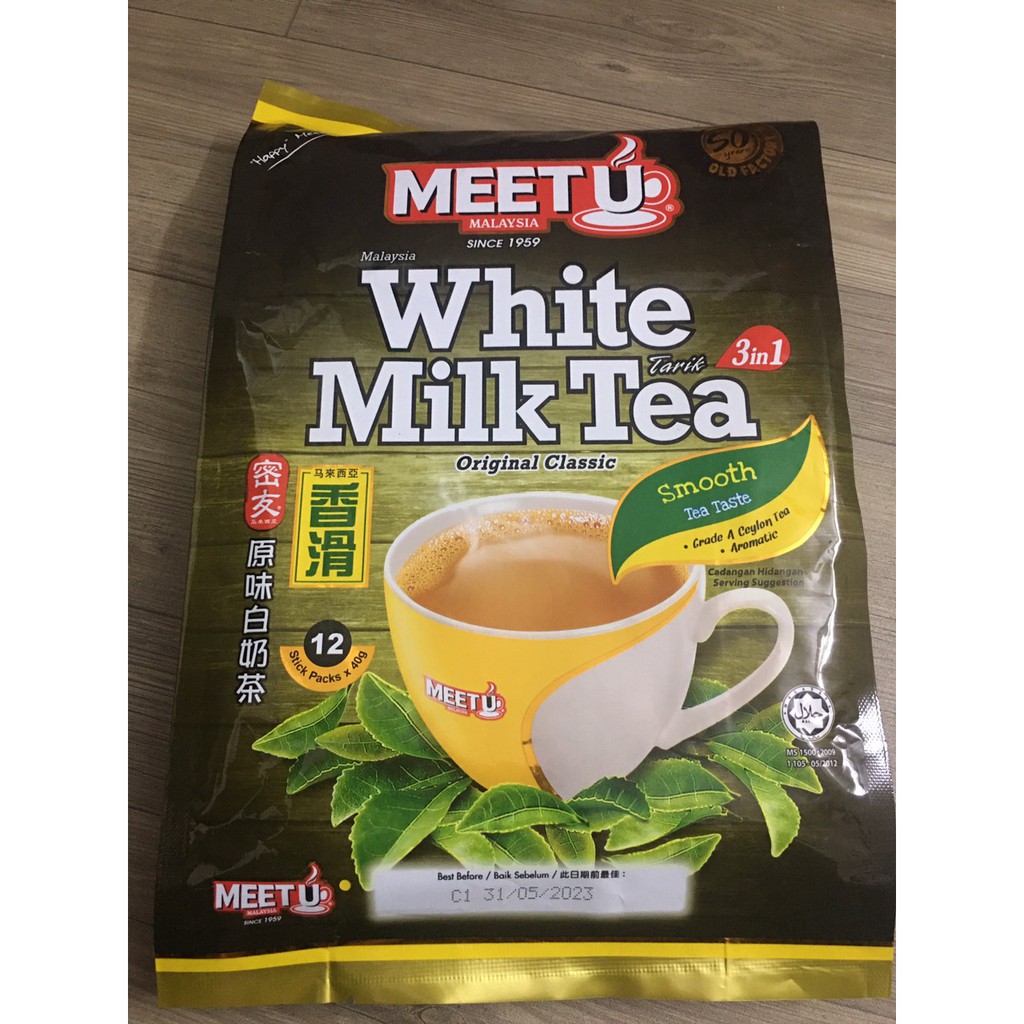 TRÀ SỮA  Tự Pha  Malaysia MEET U WHITE MILK TEA TÚI 480G (12 GÓI)