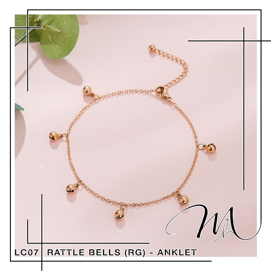 Lắc chân nữ có chuông lục lạc dễ thương Titan không gỉ - Măng’s House LC07