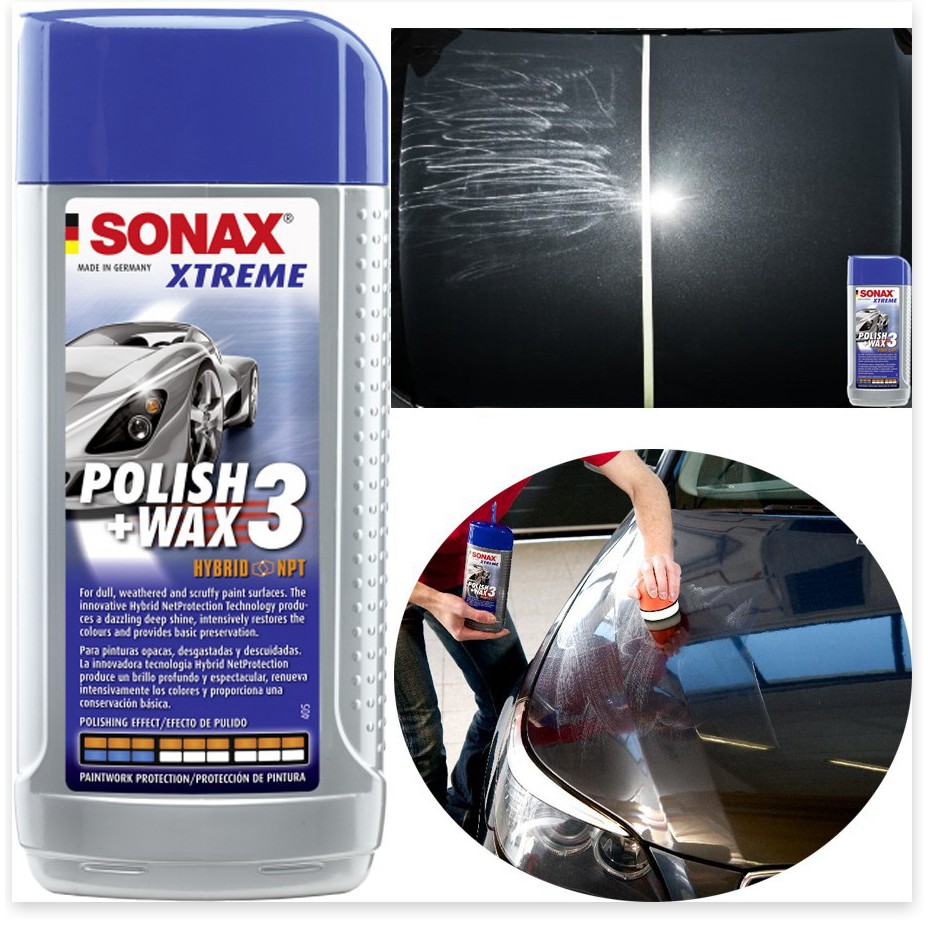 [ SỬA CHỮA LƯU ĐỘNG 24/7 HCM ] [KEM ĐÁNH BÓNG XÓA XƯỚC TẶNG KHĂN 3D] Sonax Xtreme Polish Wax 3 250ml GARA NGUYỄN LỢI