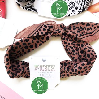 Khăn Turnban biến tấu - khăn cổ, khăn cột tóc, khăn trang trí , hoạ tiết màu nâu da beo tinh tế, sang trọng - VICTORIA'S
