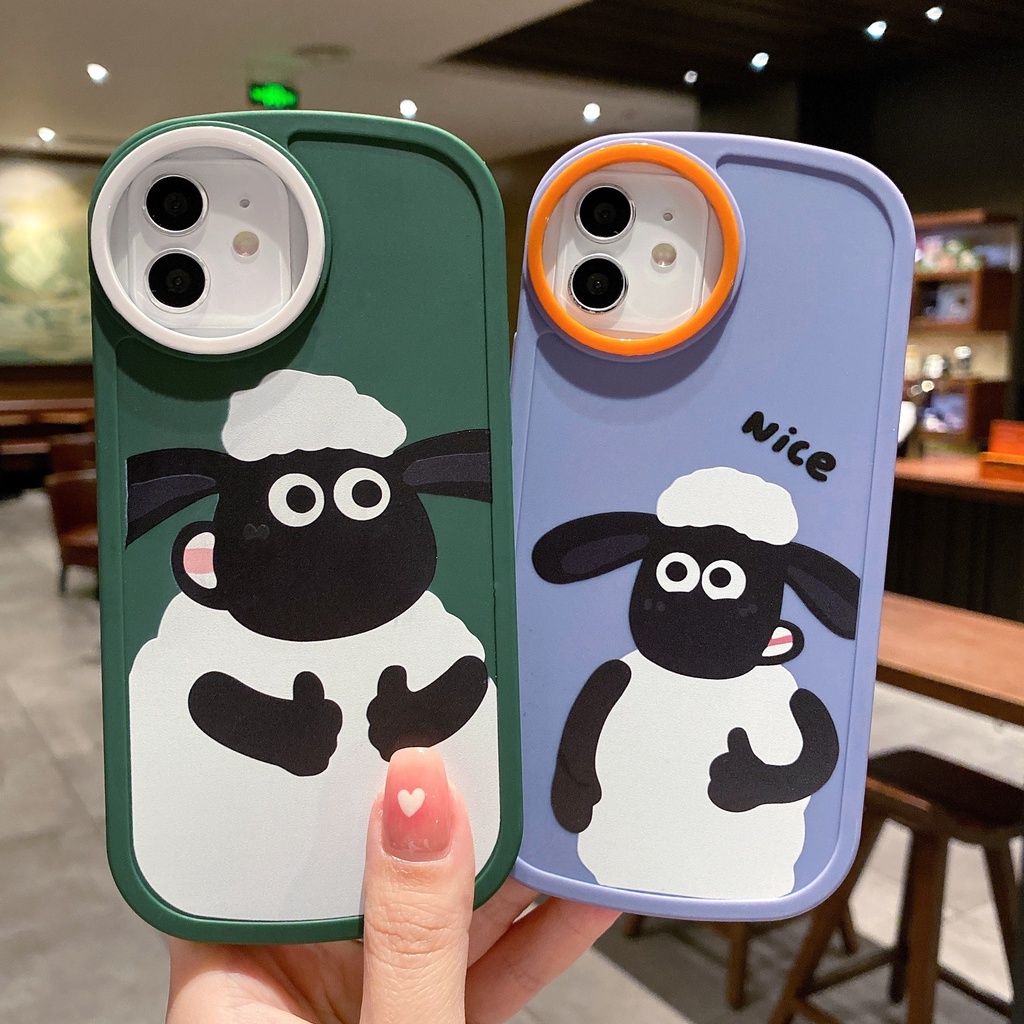 Ốp Điện Thoại Chống Sốc Họa Tiết Cừu Dễ Thương Cho iPhone 7 plus 8 plus xs max xr 11 pro max 12 pro max 13 pro max