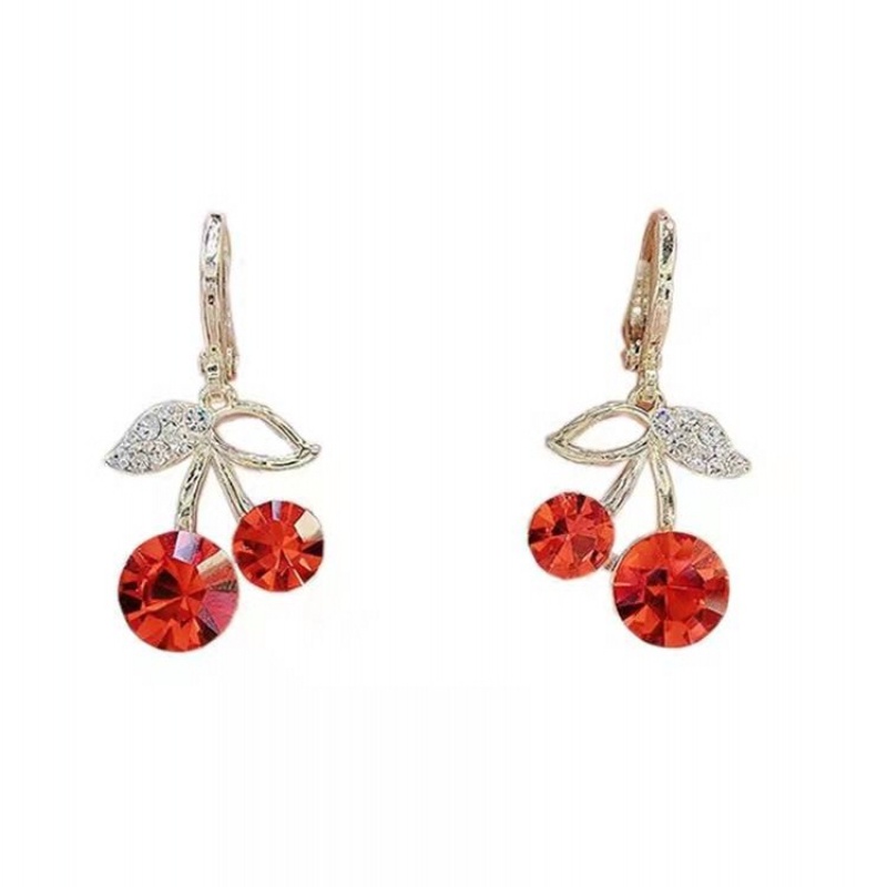 Bông Tai Hình Quả Cherry Đỏ Xinh Xắn Thời Trang