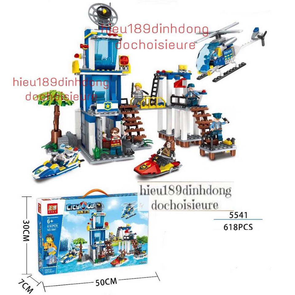 Lắp ráp xếp hình Lego City 5541 : trụ sở cảnh sát biển 618 mảnh
