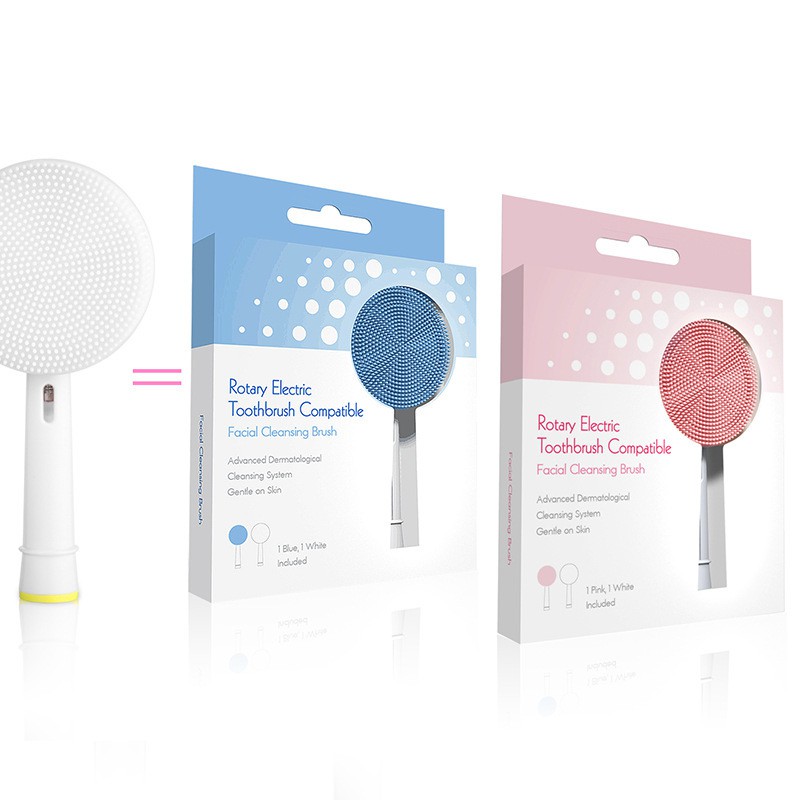 Set 2 đầu cọ rửa mặt bằng silicon dùng thay máy rửa mặt giúp làm sạch, massage mặt hiệu quả, dùng thay đầu bàn chải điện | BigBuy360 - bigbuy360.vn