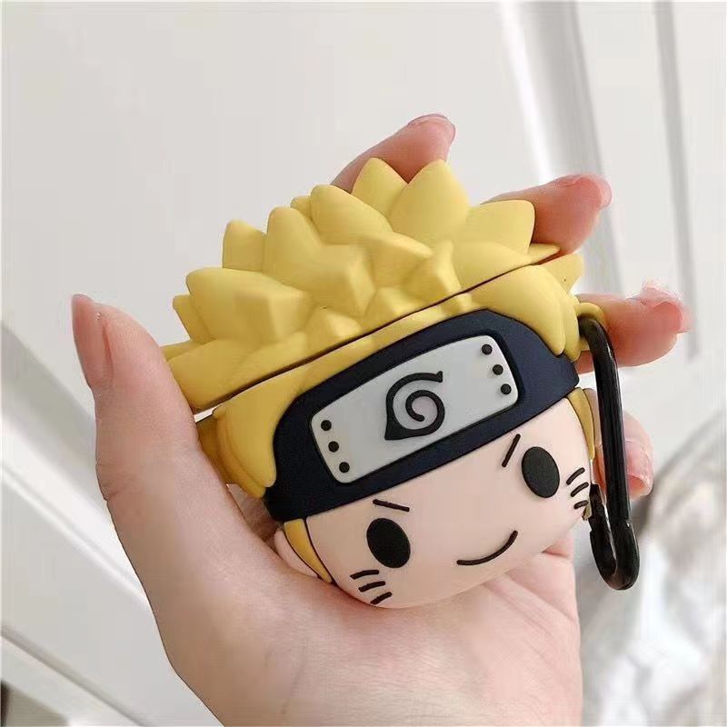 Vỏ Bảo Vệ Hộp Sạc Tai Nghe Bluetooth Không Dây Airpods 1 2 pro 3 2021 gen3 Bằng Silicon tpu Mềm Hình Naruto 3D Chống Rơi