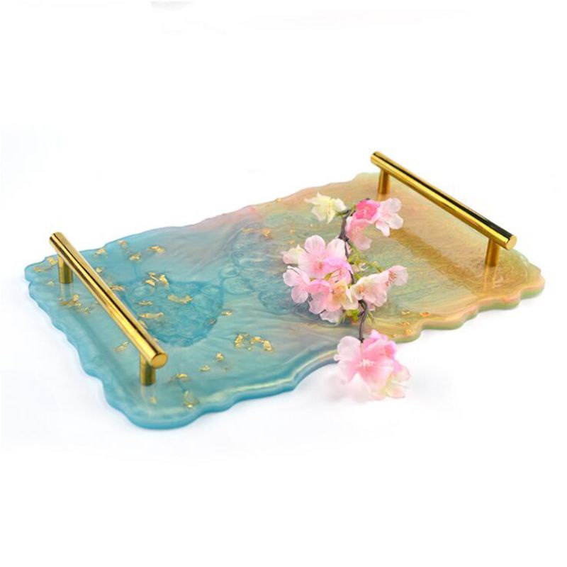 Sa Khuôn Silicone Làm Đế Lót Ly Bằng Pha Lê Epoxy Thiết Kế Bất Đối Xứng