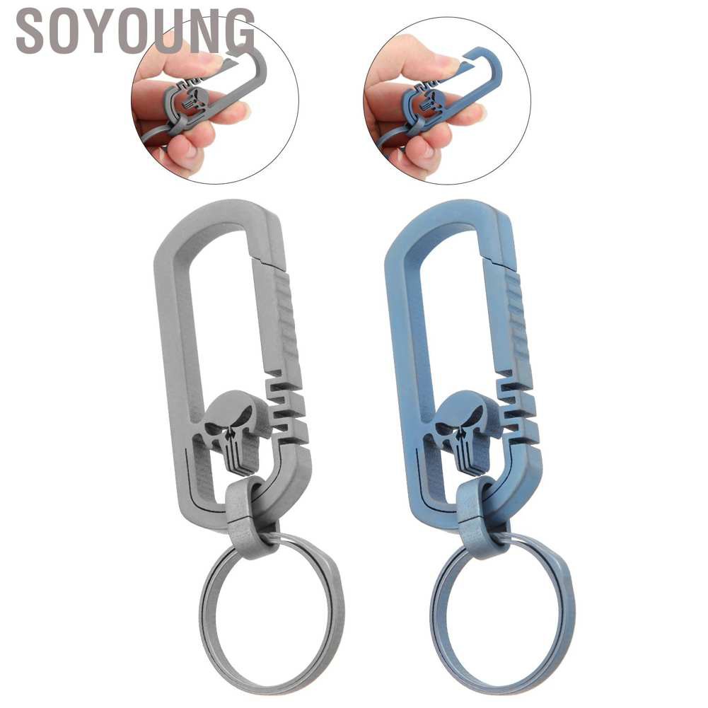 Soyoung Titanium Alloy Keychain Men's Waist Belt Buckle Outdoor Carabiner Hanging Key Ring